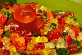 bright chewy candy in a plate