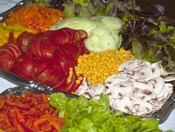 variety of vegetables in sliced