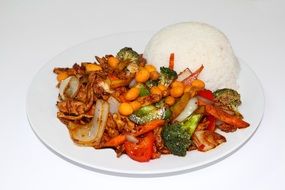 Chinese dish with duck and rice