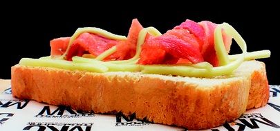 toast with red fish and cheese