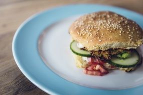 veggie burger on a plate