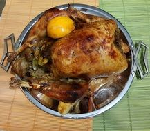 roasted Turkey in pan