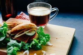 coffee with sandwich