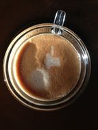 Coffee Espresso in Cup, top view