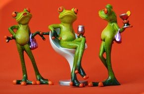 Party frogs Drink and chat Figurine