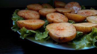 Closeup picture of potatoes with paprika