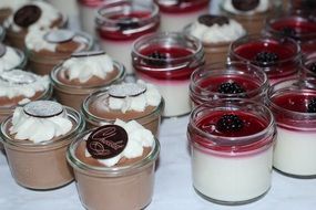 various desserts in a glass