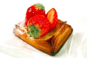 Strawberry pastry Desert closeup