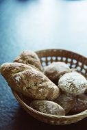 fresh flavored bread in a basket