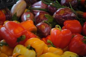 vegetables on the counter