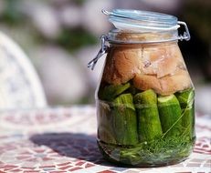 Pickled cucumbers in the bank