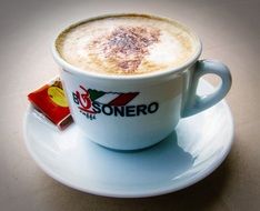 flavored cup of cappuccino