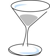 drawn martini glass