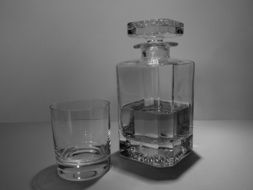 Alcohol Whisky Carafe black and white photo