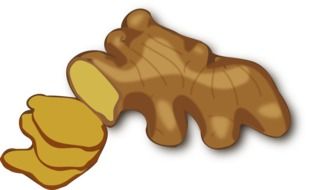 drawn chopped ginger