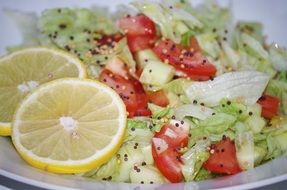 vegetable salad with lemons