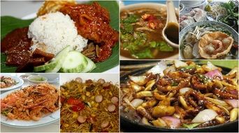 Asian different kinds of Food Collage