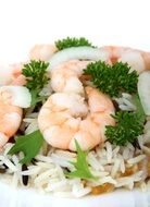 prawns with rice