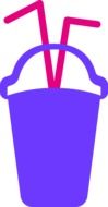 purple cup with a straw as a graphic image