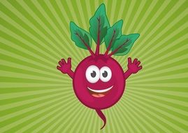 graphic image of a cheerful red beet