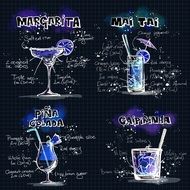 Cocktails recipes painting