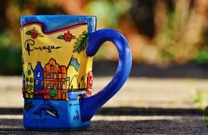bright cup for hot drinks