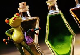 Frog figure Chick Beverages Bottles