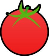 drawn round red tomato