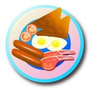 Bacon with Eggs and sausage as a vector drawing