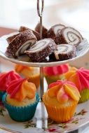 miniature sweets on a dessert plate