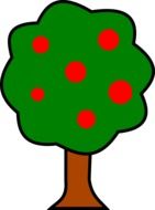 Tree with the apples clipart