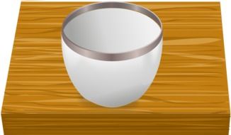 graphic image of an empty bowl on a wooden countertop