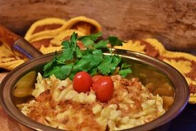noodles with cheese in a pot