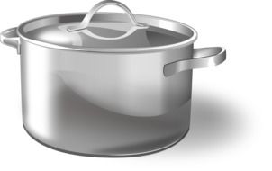 gray pan on a white background