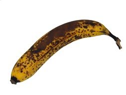 ripe banana on white background