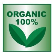 organic 100% as a green logo
