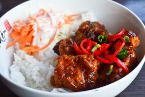 japanese food in a white plate