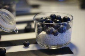 chia pudding with blackberries