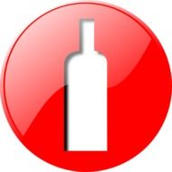 Bottle Glossy Red Wine drawing
