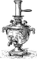 samovar, vintage coal Tea Heater, drawing