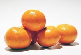 a few orange mandarin