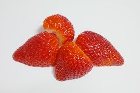sliced Red Strawberries Fruit