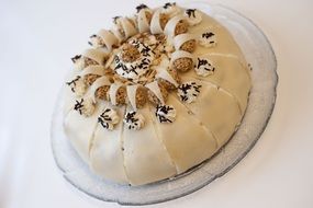 marzipan cake on the plate for the holiday