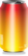 red yellow aluminium can
