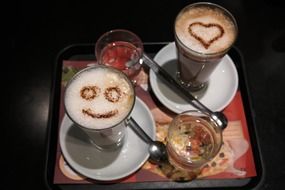 café au lait, top view