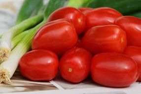 A handful of tomatoes and Spring Onions