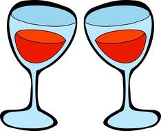 drawing of two glasses of wine