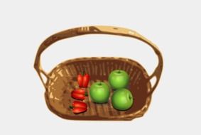 Basket Fruit 3d drawing