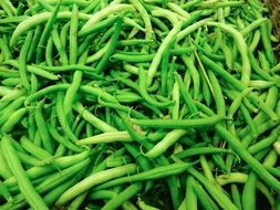 fresh green beans on the market