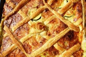 vegetable pie with pate and puff pastry